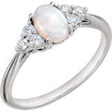 14K White Lab-Grown Opal Line Bracelet from Miles Beamon Jewelry - Miles Beamon Jewelry