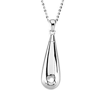 Sterling Silver "Tear Of Love" Ash Holder Necklace from Miles Beamon Jewelry - Miles Beamon Jewelry