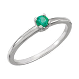 Sterling Silver Emerald "May" Youth Birthstone Ring from Miles Beamon Jewelry - Miles Beamon Jewelry